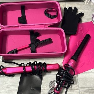 NUME ceramic hair straightener and curling iron set WITH carrying case